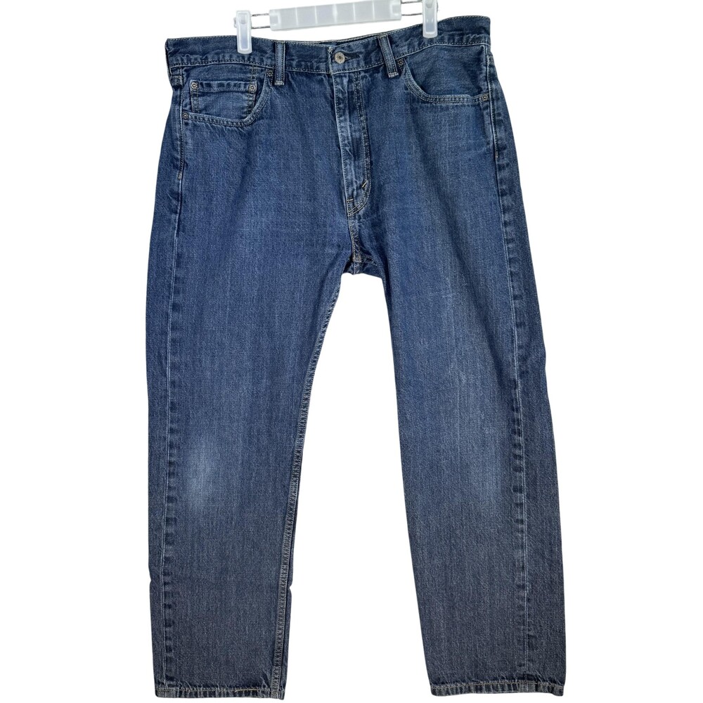 Levis 505 Jeans Mens 38x32 Blue Denim Straight Leg Classic Fit Medium Wash